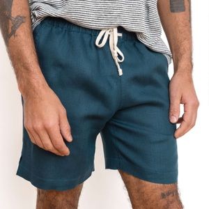 Alex Crane 100% Linen Bo Short in Dusk